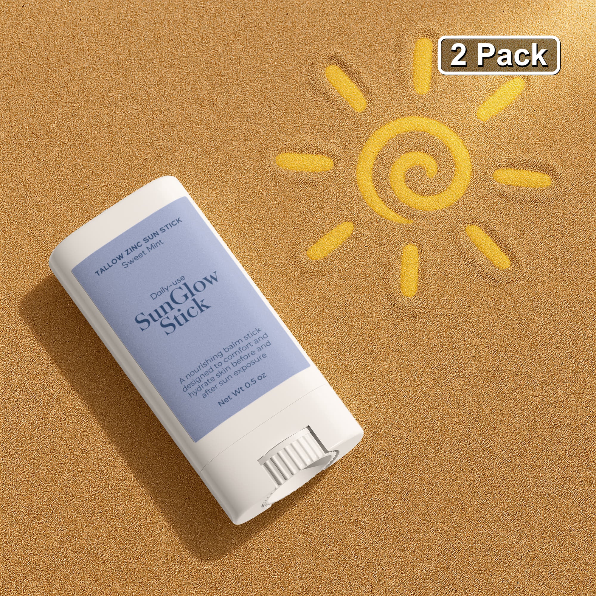 2 Pack Tallow Zinc Sun Stick