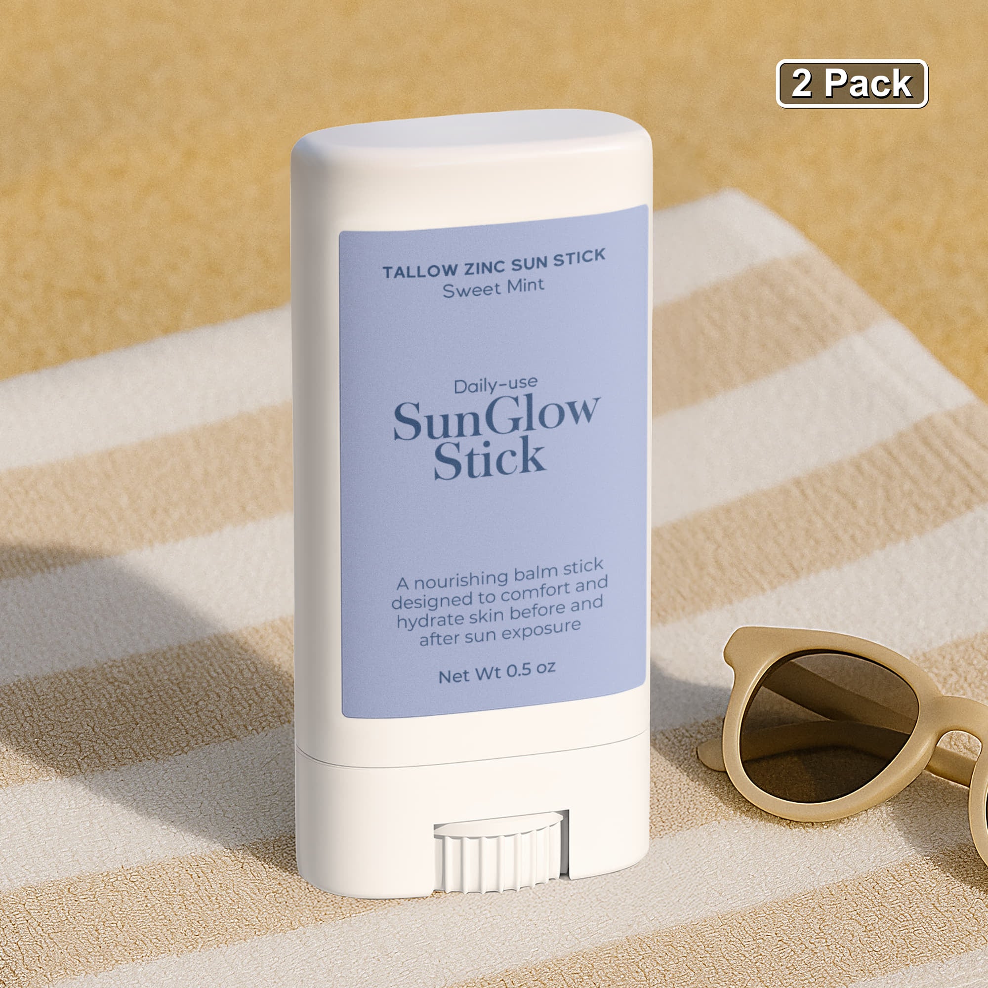 2 Pack Tallow Zinc Sun Stick