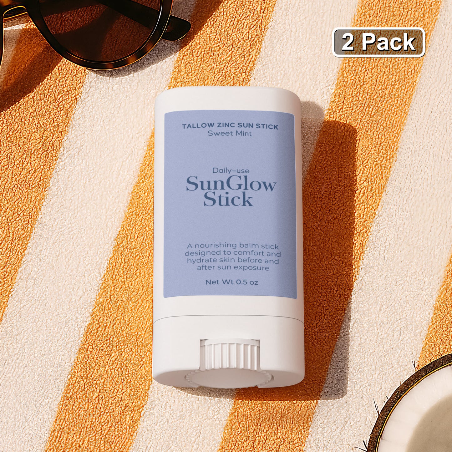2 Pack Tallow Zinc Sun Stick
