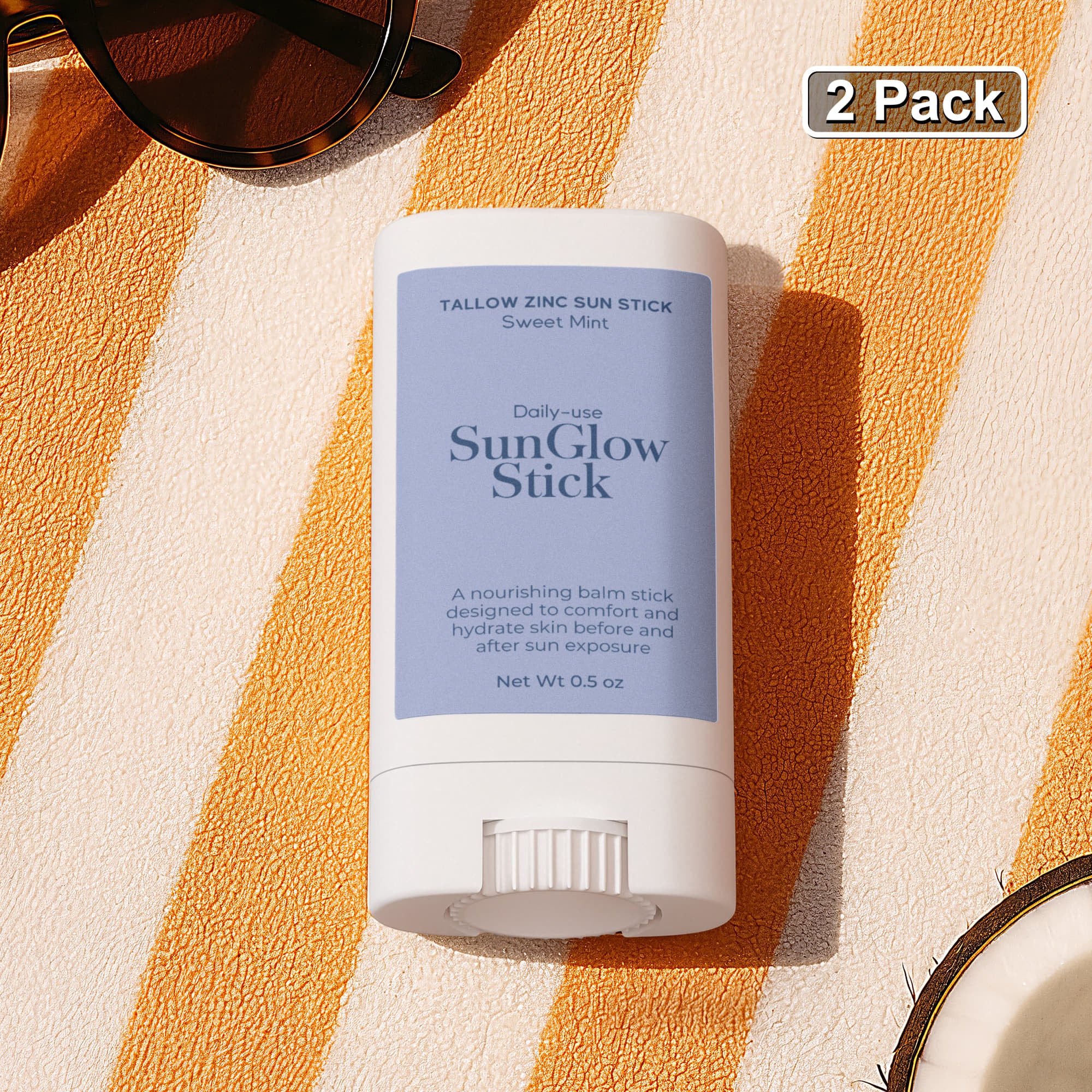 2 Pack Tallow Zinc Sun Stick