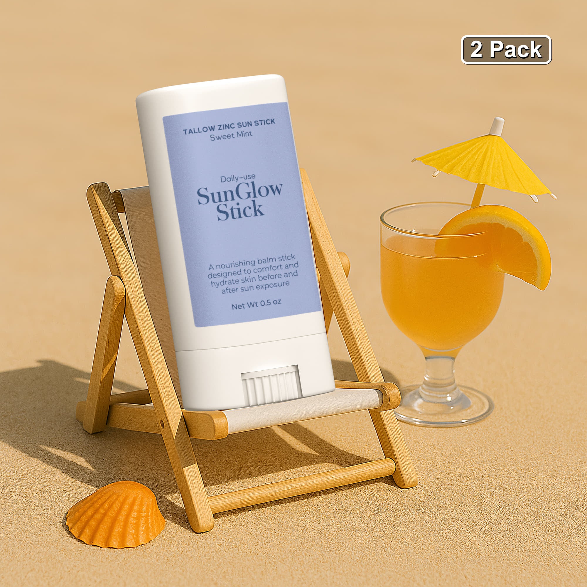 2 Pack Tallow Zinc Sun Stick